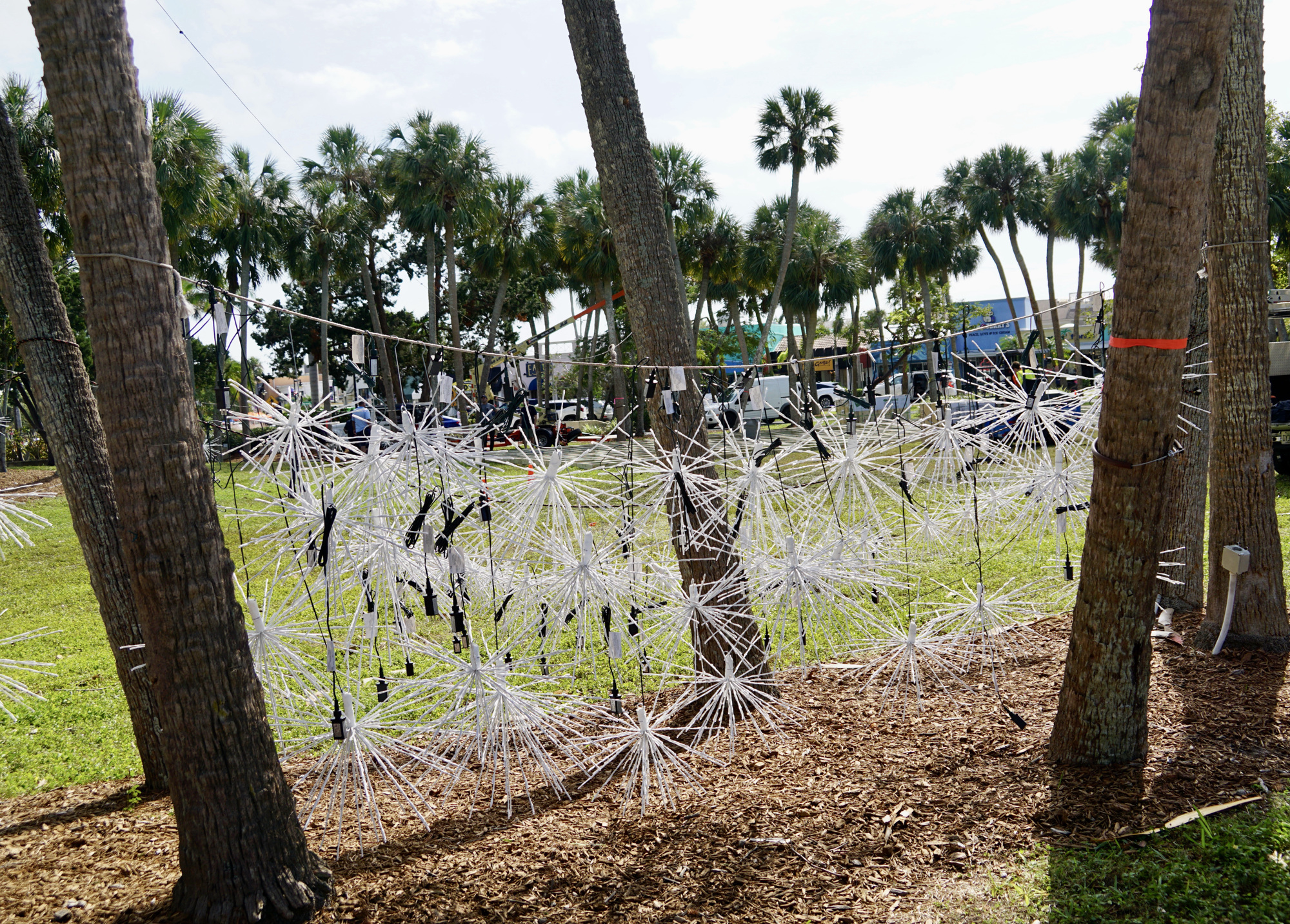 Decorating was underway this week in St. Armands Circle. (Eric Garwood)