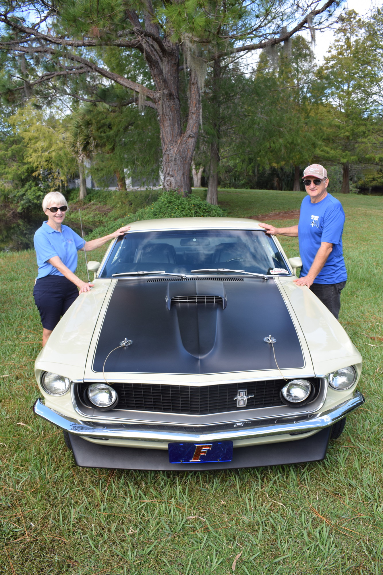 Phala and Dayton Amey say they liked their Mach 1 was an unusual color, which now draws a lot of attention. (Photo by Jay Heater)