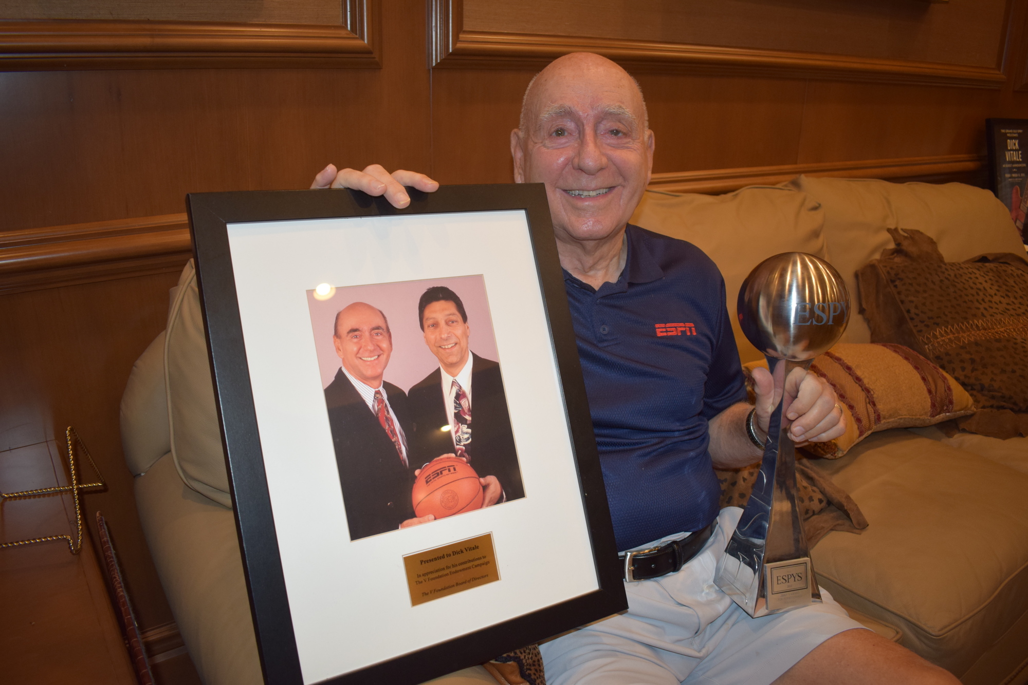 In July, Dick Vitale received the Jimmy V Award for Perseverance at the annual at the 2022 ESPYS.
